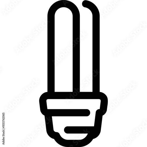 Simple vector icon fluorescent light bulb