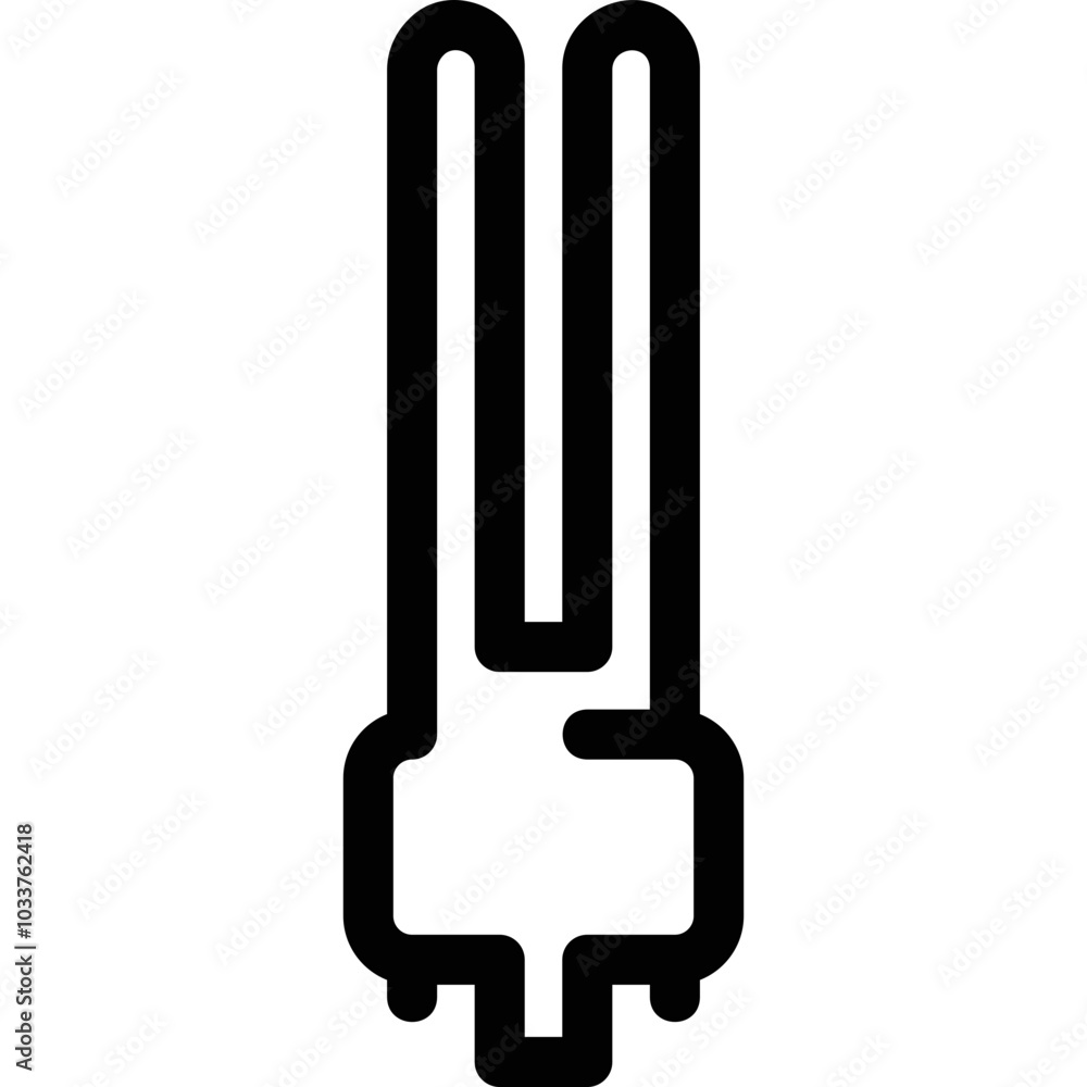 Simple vector icon fluorescent light bulb Simple vector icon fluorescent light bulb