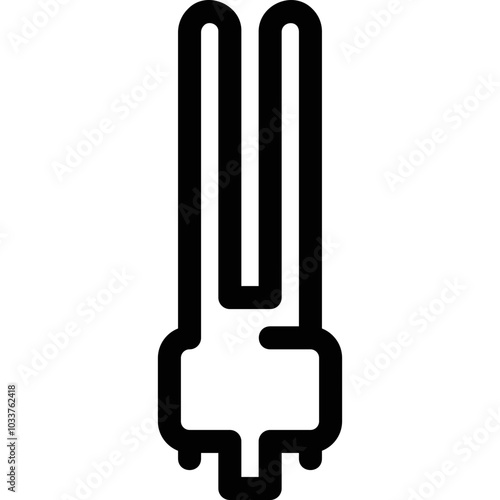 Simple vector icon fluorescent light bulb