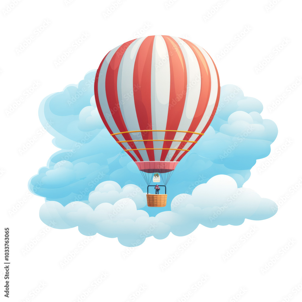Obraz premium Hot air balloon in Sky Clipart Illustration