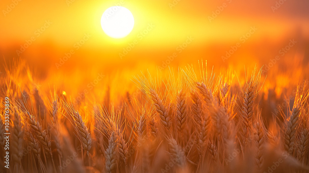 Golden Wheat Field at Sunset Rural Landscape Photography Golden Wheat Field at Sunset Rural Landscape Photography