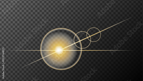 Realistic sun rays. Sun ray glow abstract .Glitter luxury star on transparent background.Decorative gradient vibrant golden stars. Design illustration for banner, social media, advertising, website.