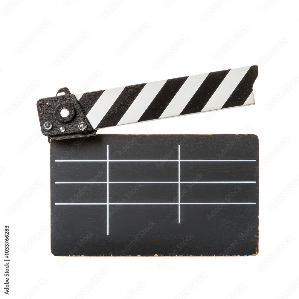 Fototapeta premium Clapperboard for film production on a white isolated background.