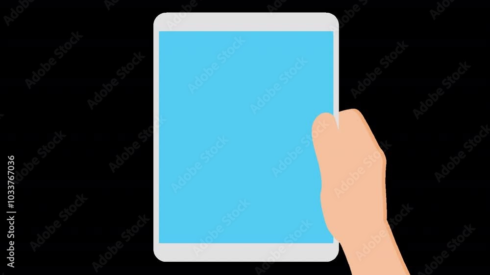 Hand holding tab and sweep animation with alpha background Hand holding tab and sweep animation with alpha background