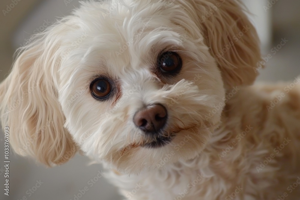 A fluffy dog with expressive eyes lounging comfortably in a cozy indoor setting during the day A fluffy dog with expressive eyes lounging comfortably in a cozy indoor setting during the day