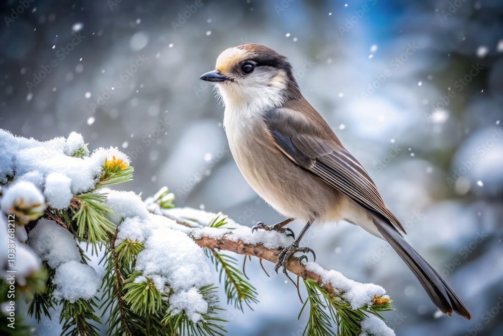 Mountain Grey Jay in Snow: Captivating Wildlife Photography, Winter Landscape, Avian Beauty, Nature Scene, Snowy Environment, Birds in Winter, Outdoor Exploration, Cold Weather, Wildlife Watching Mountain Grey Jay in Snow: Captivating Wildlife Photography, Winter Landscape, Avian Beauty, Nature Scene, Snowy Environment, Birds in Winter, Outdoor Exploration, Cold Weather, Wildlife Watching