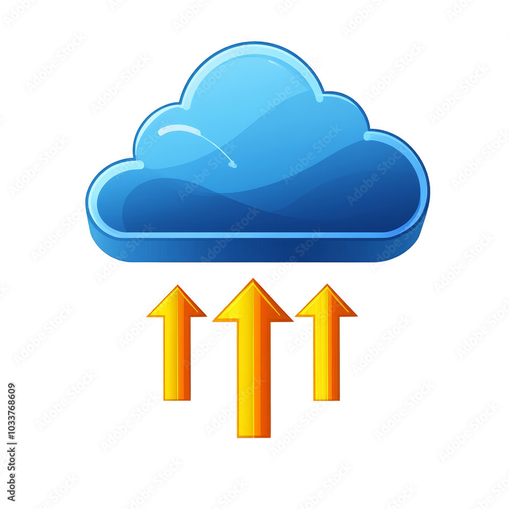 Cloud storage icon with arrows, digital data transfer symbol, isolated on white. Cloud storage icon with arrows, digital data transfer symbol, isolated on white.