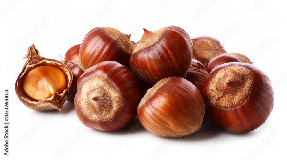 chestnuts on a white background. chestnuts on a white background.