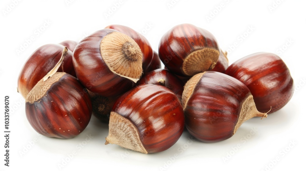 chestnuts on a white background. chestnuts on a white background.