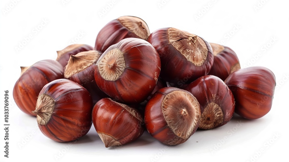 chestnuts on a white background. chestnuts on a white background.