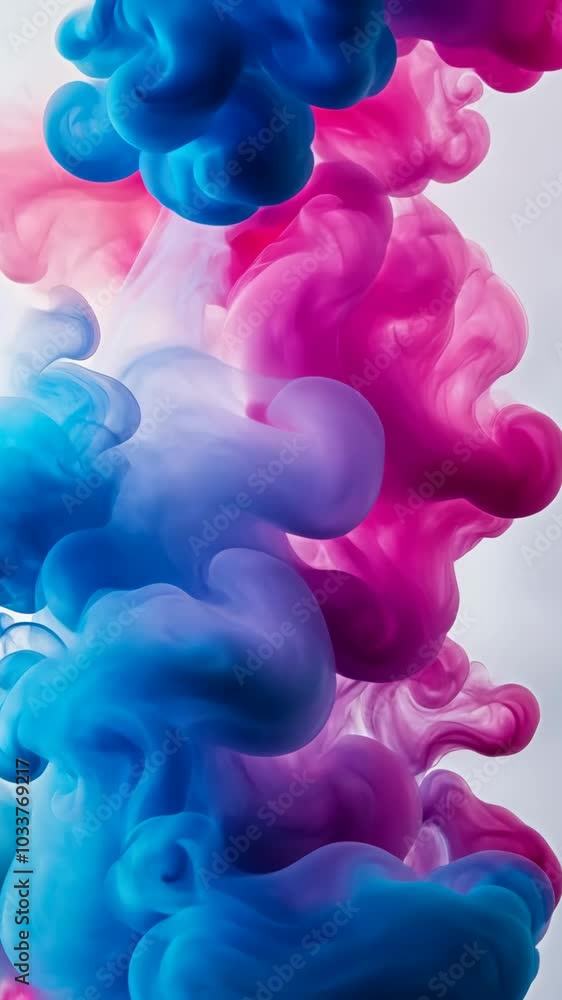 Vibrant swirling clouds of colorful ink under Vibrant swirling clouds of colorful ink under