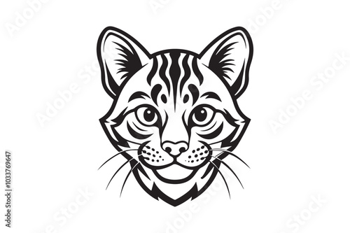 Ocelot Head silhouette vector illustration, Ocelot Head silhouette Vector photo