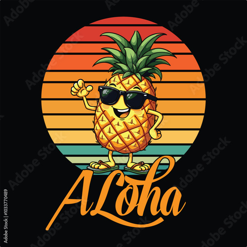 Pineapple typography  ,pineapple funny face  t shirt design.