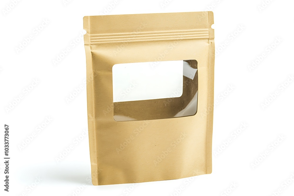 brown blank doypack isolated in white background brown blank doypack isolated in white background