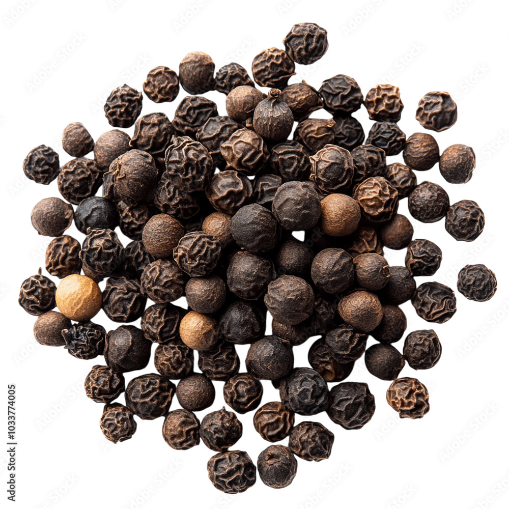 High-Quality Image of Black Pepper for Culinary Uses and Spice Branding in Food Photography High-Quality Image of Black Pepper for Culinary Uses and Spice Branding in Food Photography