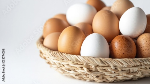 Wallpaper Mural several brown and white chicken eggs carefully placed in a woven Torontodigital.ca