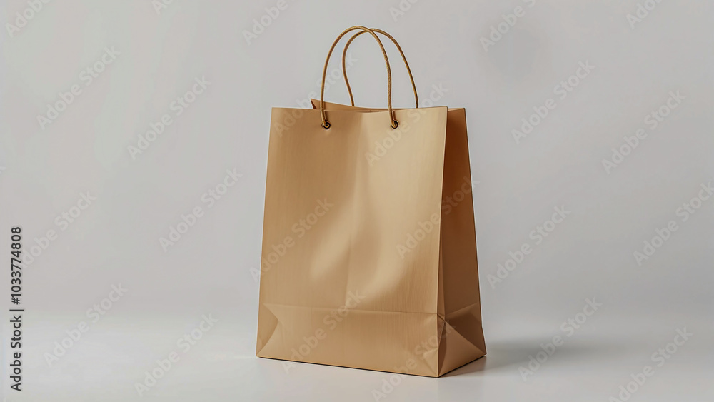 Brown Paper Shopping Bag on White Background Brown Paper Shopping Bag on White Background