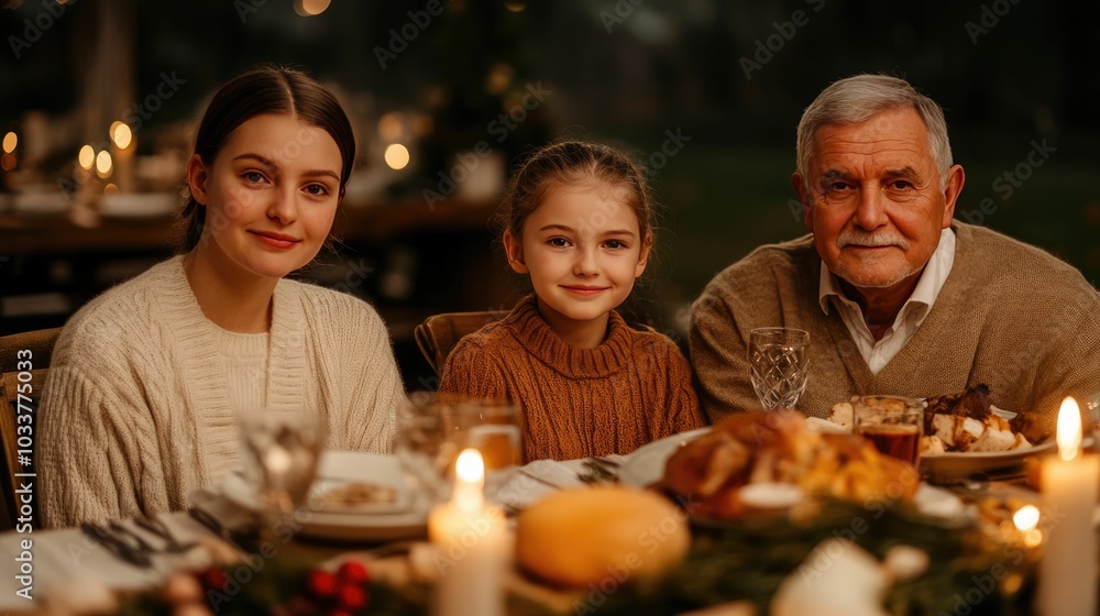 family gathered around a beautifully set holiday dinner table sharing a special meal together with festive lighting creating a cozy intimate atmosphere family gathered around a beautifully set holiday dinner table sharing a special meal together with festive lighting creating a cozy intimate atmosphere