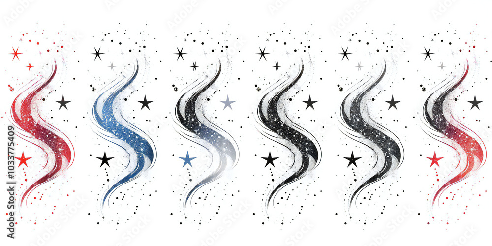 Squiggly Line Dashed Arrows Set Squiggly Line Dashed Arrows Set
