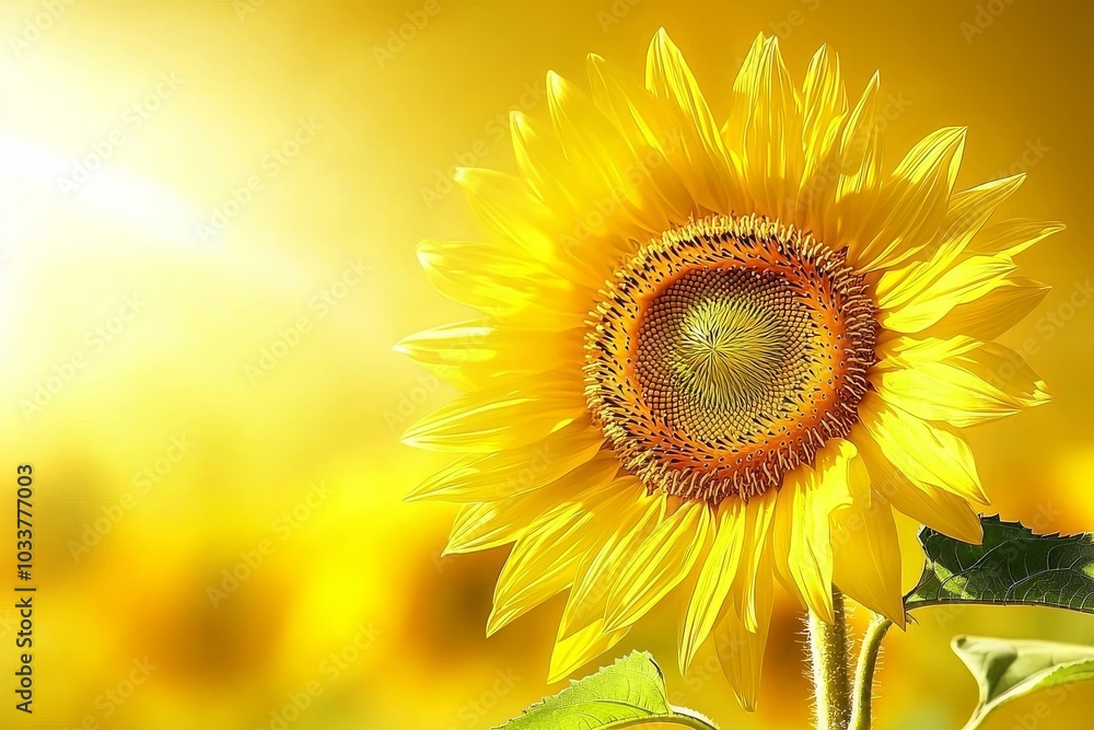 Close-up of a vibrant sunflower basking in golden sunlight against a soft, blurred background. Close-up of a vibrant sunflower basking in golden sunlight against a soft, blurred background.