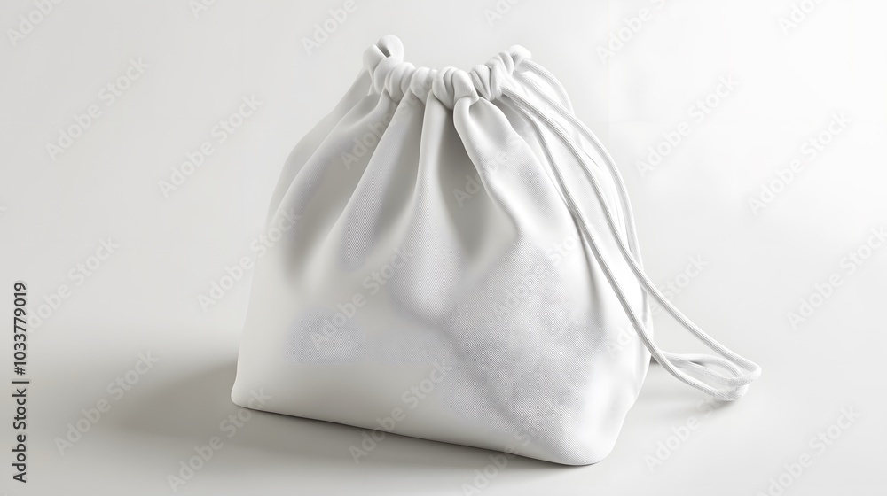 White drawstring pack template, bag for sport shoes isolated on white. White drawstring pack template, bag for sport shoes isolated on white.