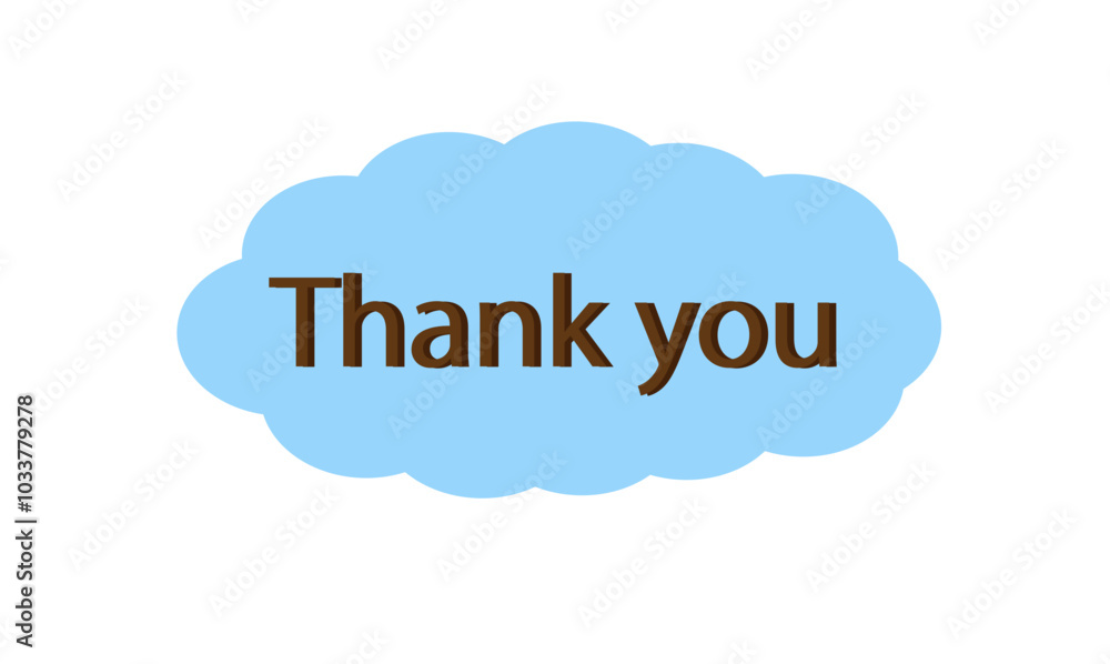 thank you text on a blue cloud thank you text on a blue cloud
