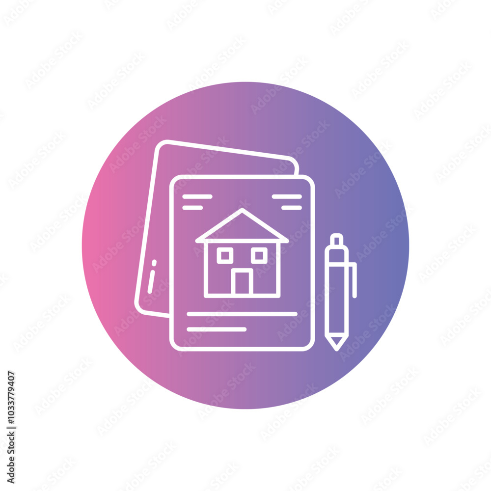 Property Contract vector icon stock illustration Property Contract vector icon stock illustration