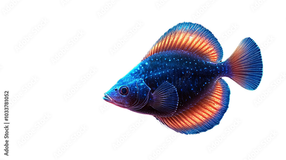 Fototapeta premium Colorful fish swimming gracefully in a clear aquatic environment.