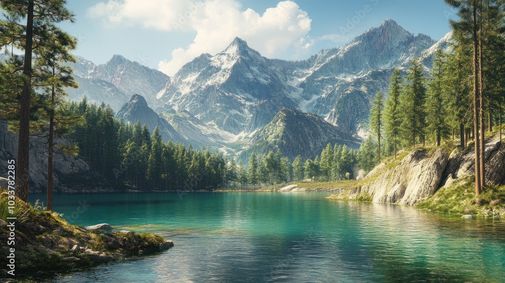 serene view of Turquoise Lake Obersee nestled in the heart serene view of Turquoise Lake Obersee nestled in the heart