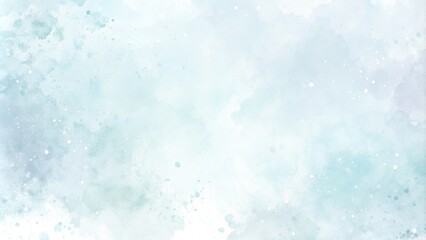 Abstract blue winter watercolor background. Sky pattern with snow. Light blue water color paper texture background. Blue watercolor vector background. Abstract hand paint square stain backdrop.