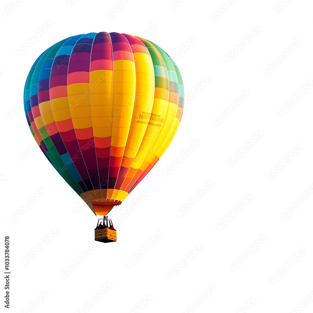 Fototapeta premium Colorful hot air balloon against a clear sky, perfect for travel and adventure themes.
