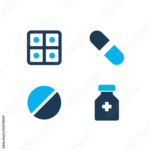 Drugstore Simple Icon Set Medicine