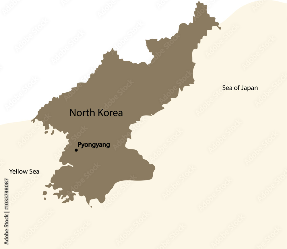 Fototapeta premium Map of North Korea