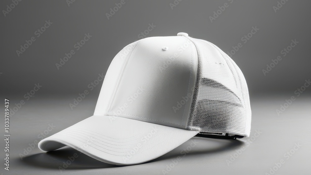 Blank white trucker hat mockup, front view Blank white trucker hat mockup, front view