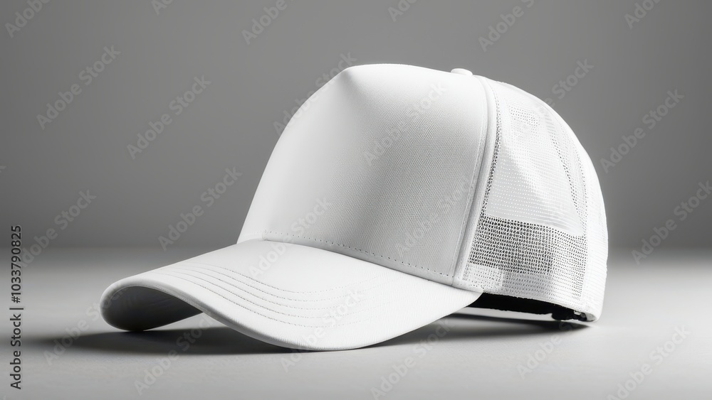 Blank white trucker hat mockup, front view Blank white trucker hat mockup, front view