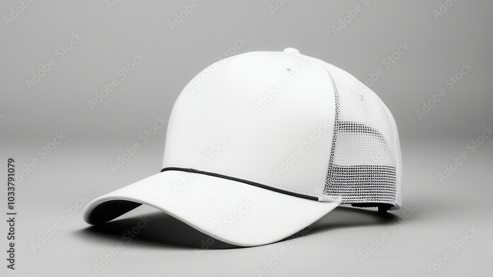 Blank white trucker hat mockup, front view Blank white trucker hat mockup, front view
