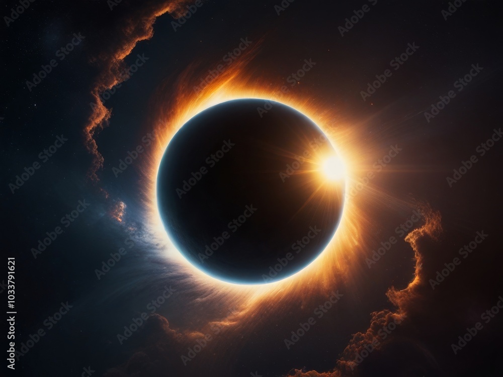 Solar eclipse in space, universe, space travel Solar eclipse in space, universe, space travel