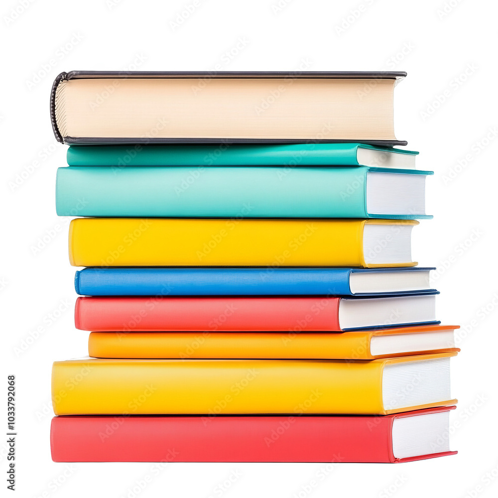 Colorful stacked books on white isolate background. Colorful stacked books on white isolate background.
