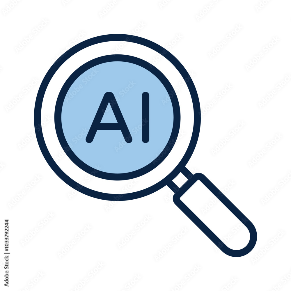 Ai search, artificial intelligence search icon in modern style Ai search, artificial intelligence search icon in modern style