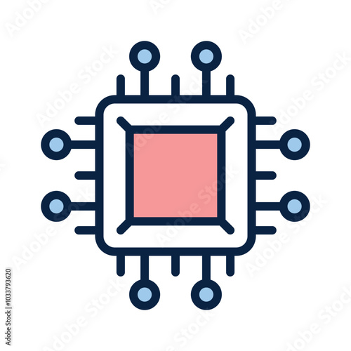 Download this unique icon of ai processor, microprocessor vector