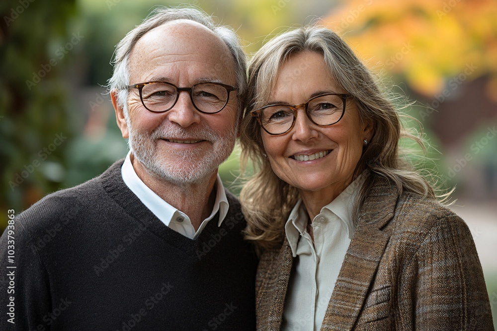 Portrait of Happy Smiling Senior Couple at Outdoor Family Gathering Portrait of Happy Smiling Senior Couple at Outdoor Family Gathering