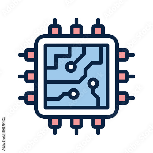 Download this unique icon of ai processor, microprocessor vector