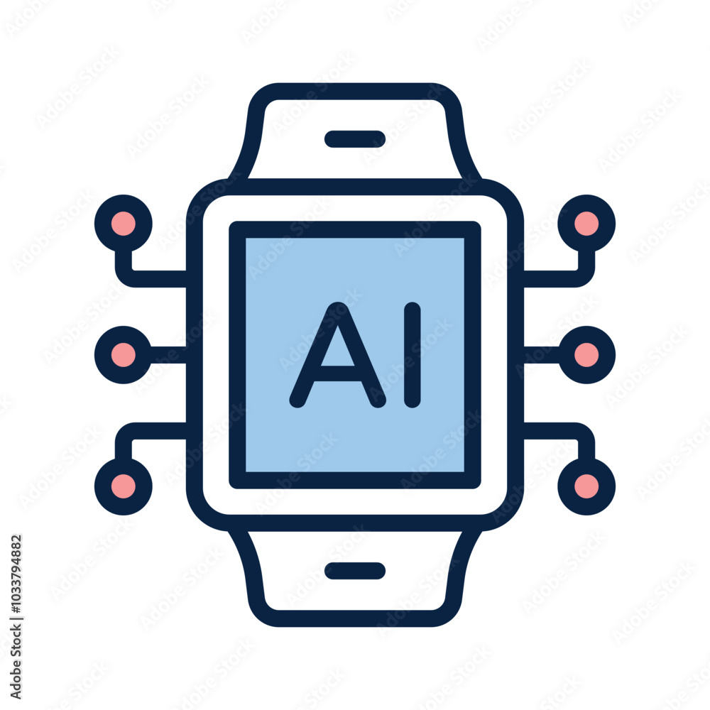 A smartwatch with a chip, symbolizing wearable AI technology for daily use A smartwatch with a chip, symbolizing wearable AI technology for daily use