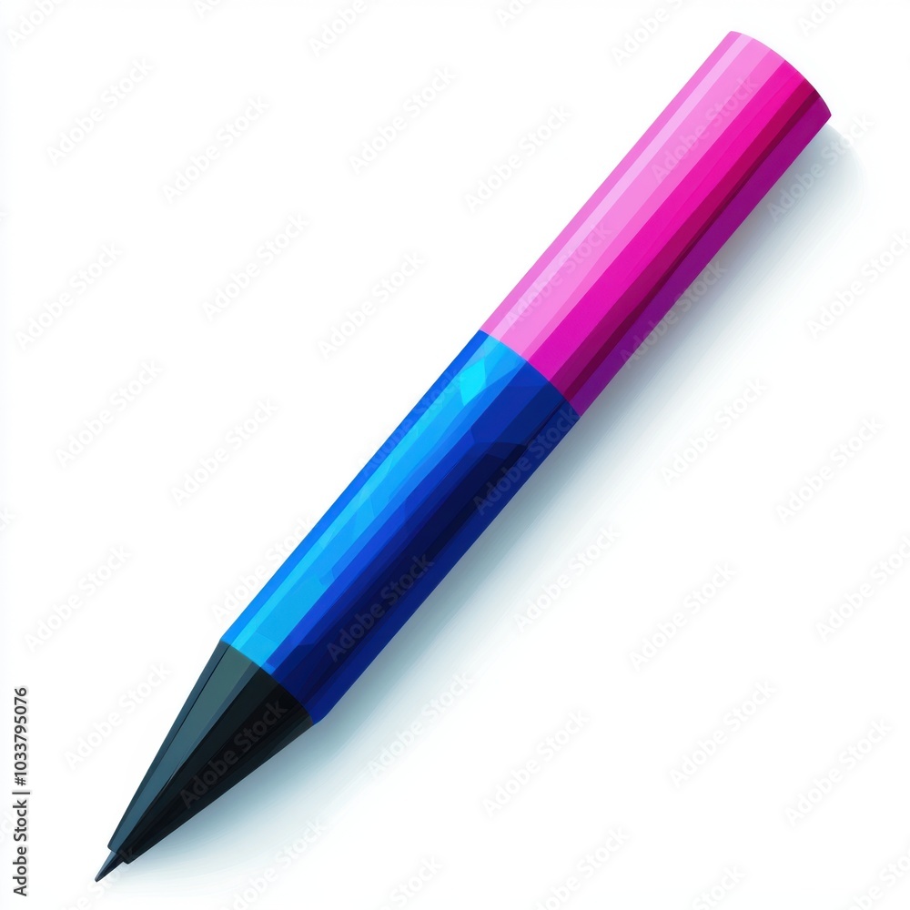 Vibrant Blue and Pink Pen Isolated on White Background Vibrant Blue and Pink Pen Isolated on White Background