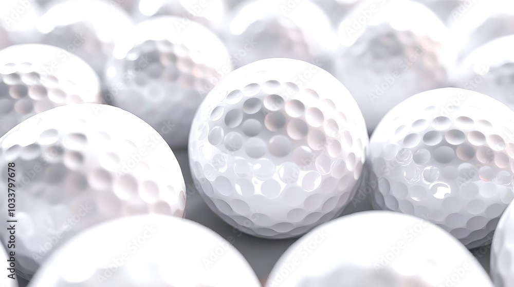 Isolated white golf ball on a white background, perfect for a golf-related project or design Isolated white golf ball on a white background, perfect for a golf-related project or design