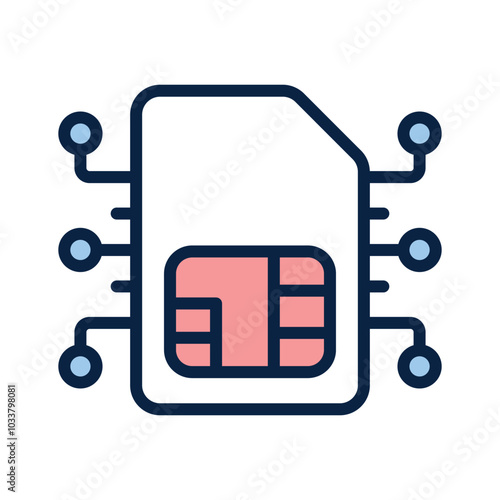 Esim chip card, embedded sim card vector design