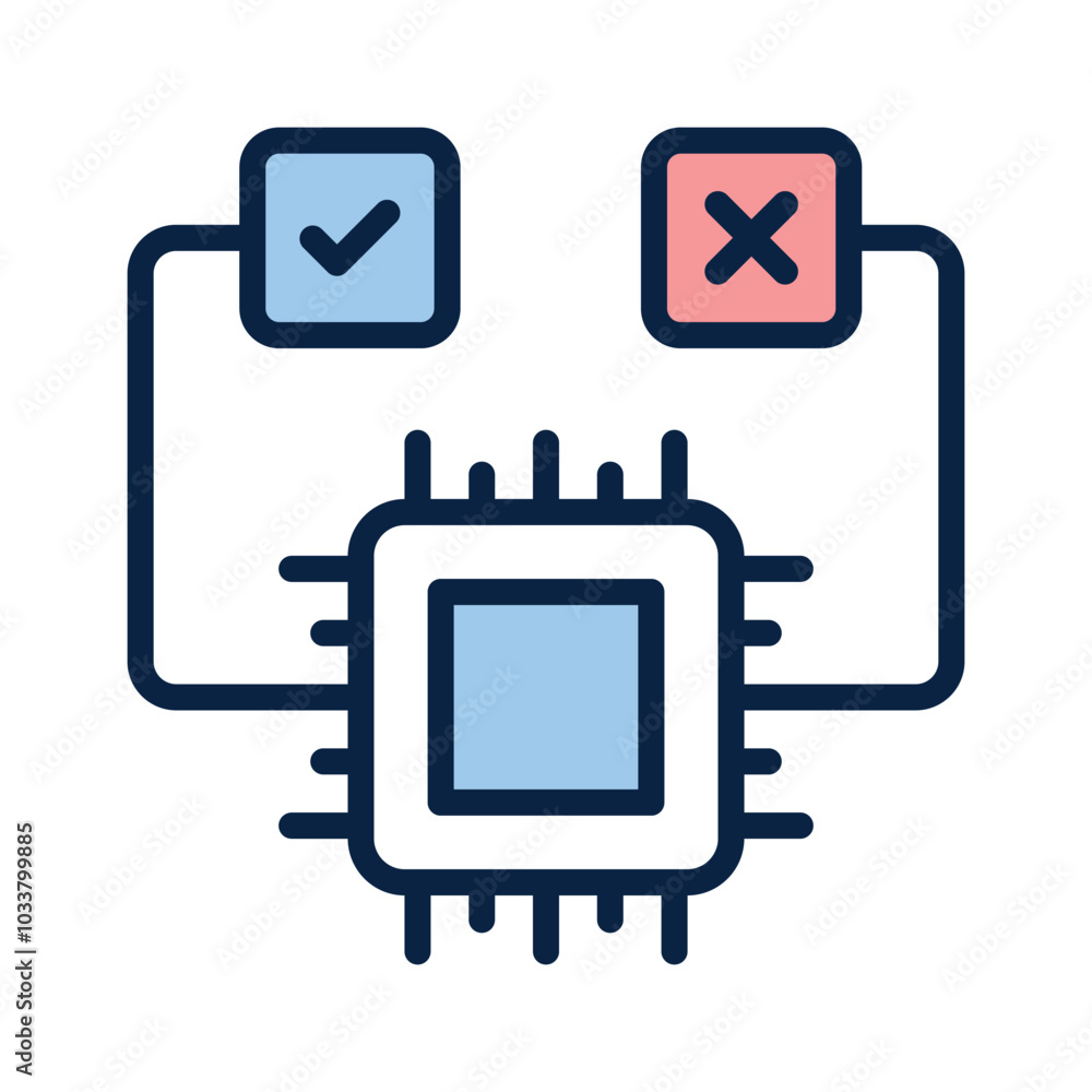 Ai decision system icon in trendy style, ready to use vector Ai decision system icon in trendy style, ready to use vector