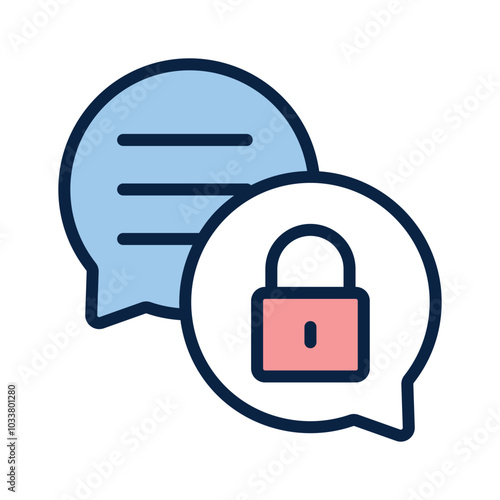 Encrypted chat, secure communication icon in modern style