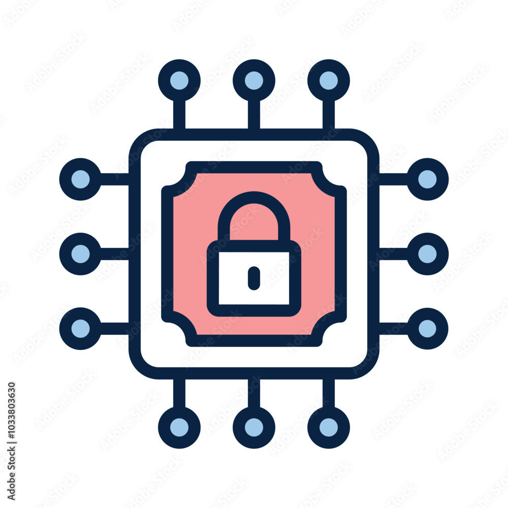 Grab this creative icon of secure processor in modern style Grab this creative icon of secure processor in modern style