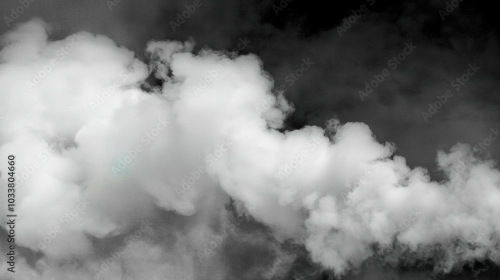 Fototapeta premium A black and white photo of smoke and steam. The image has a moody and mysterious feel to it